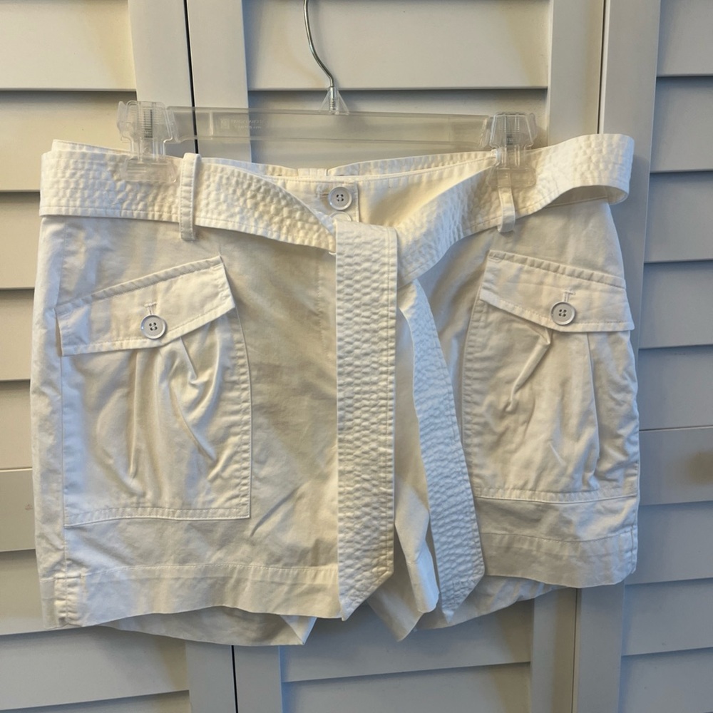 Talbots White Cargo Shorts with Belt 6P